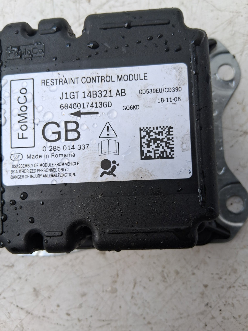 2019 FORD GALAXY MK4 AIRBAG CONTROL MODULE ECU J1GT14B321AB