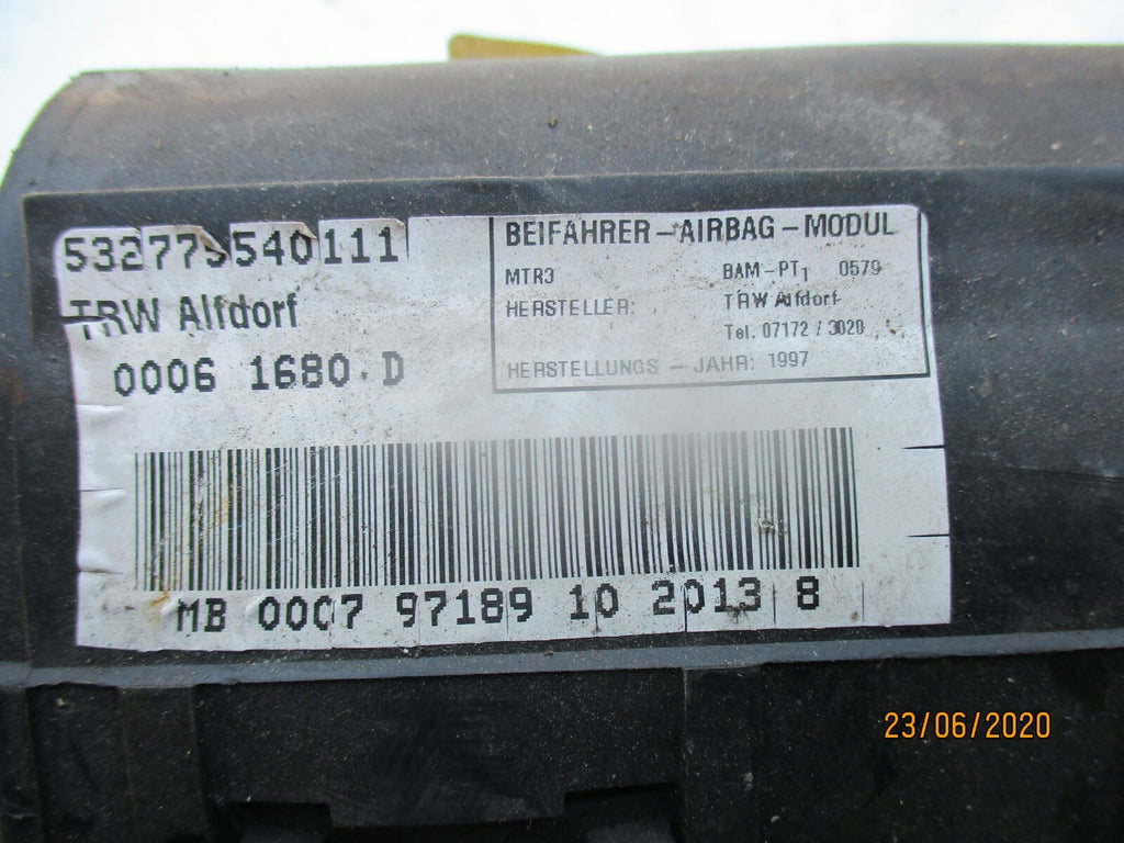 MERCEDES W210 SLK R170 1996 NS PASSENGER SIDE DASHBOARD AIRBAG 2108600405