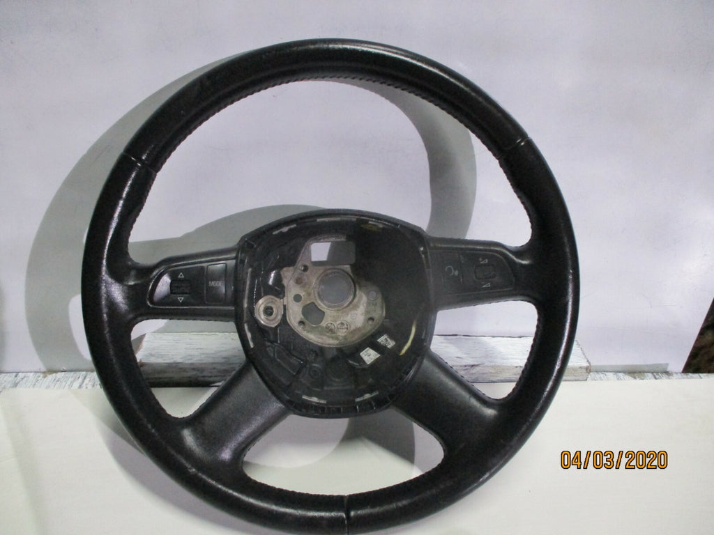 AUDI A6 C6 2008 4 SPOKE MULTI FUNCTION MODE LEATHER STEERING WHEEL 4F0419091DB