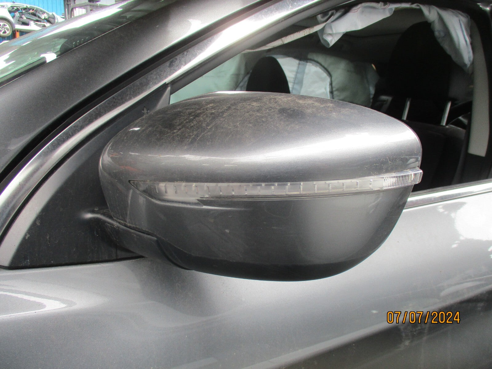 NISSAN QASHQAI J11 2014 NSF PASSENGER SIDE ELECTRIC WING MIRROR GREY MET KAD