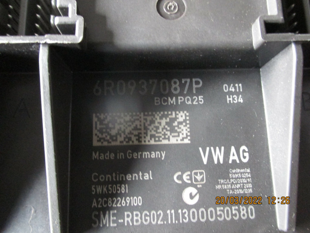 VOLKSWAGEN POLO 2014 MK5 6R BODY CONTROL MODULE 6R0937087