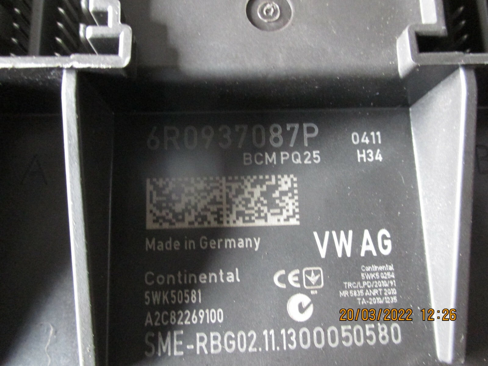 VOLKSWAGEN POLO 2014 MK5 6R BODY CONTROL MODULE 6R0937087