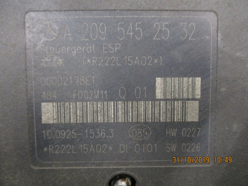 MERCEDES C CLASS W203 ABS BRAKE PUMP AND CONTROL MODULE A2034310812