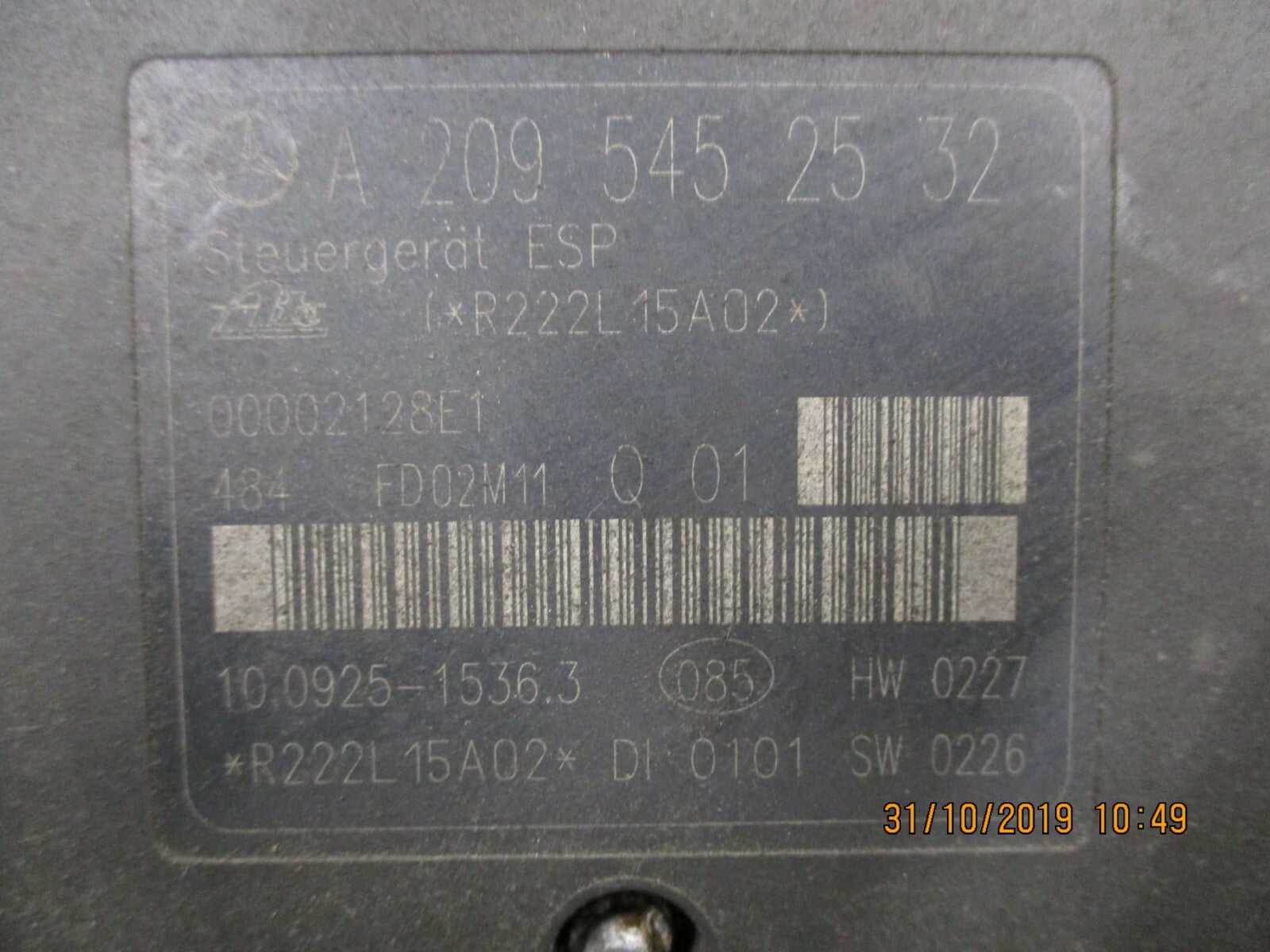 MERCEDES C CLASS W203 ABS BRAKE PUMP AND CONTROL MODULE A2034310812