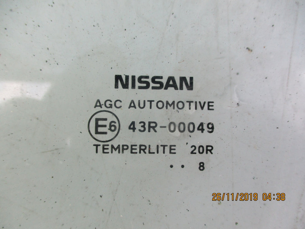 NISSAN QASHQAI J11 MK2 2018 NSR PASSENGER SIDE REAR WINDOW GLASS 43R-000929