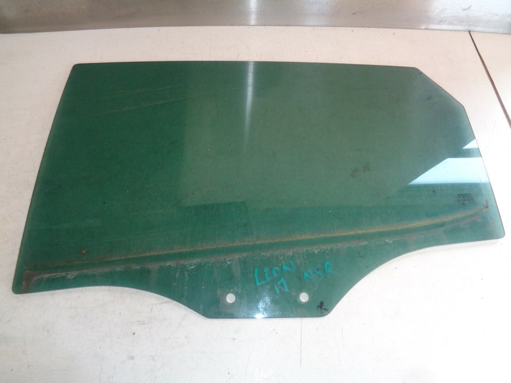 SEAT LEON MK3 2017 NSR PASSENGER SIDE REAR DOOR WINDOW GLASS