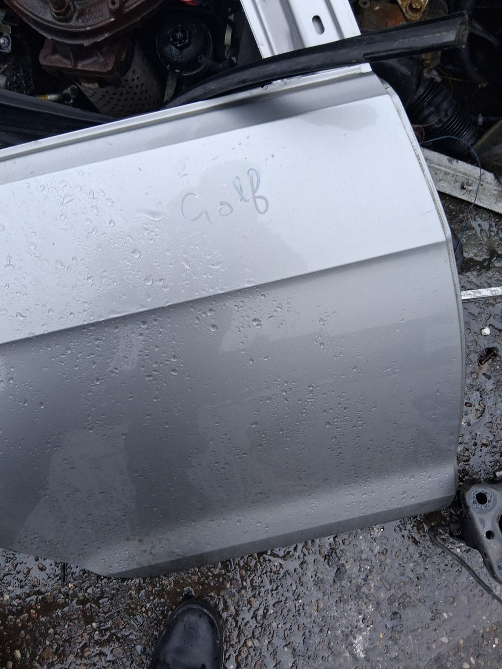 2014 VW VOLKSWAGEN GOLF MK7 OSR DRIVER SIDE REAR RIGHT BARE DOOR SILVER