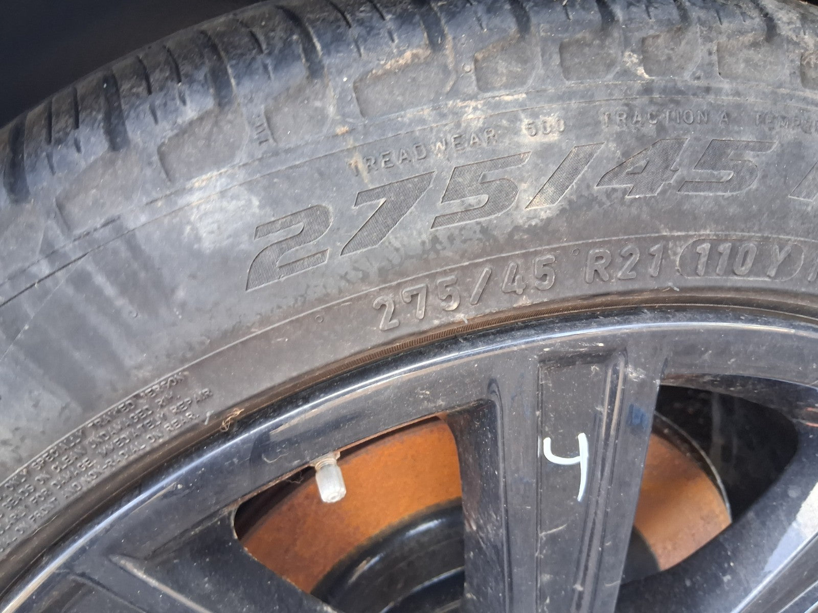 2021 LAND ROVER RANGE ROVER SPORT L494 21 INCH ALLOY WHEEL AND TYRE 275/45ZR21