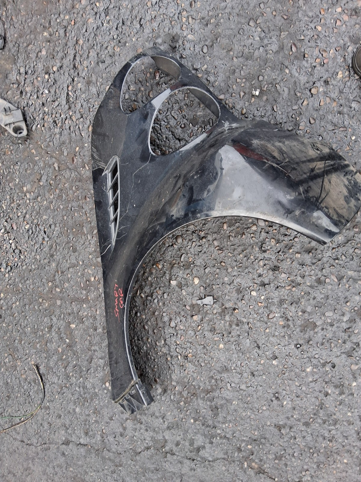 2008 SMART FORTWO REAR BUMPER LEFT PASSENGER SIDE SECTION BLACK