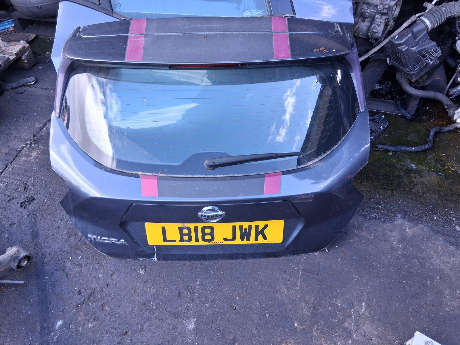 2018 NISSAN MICRA K14 COMPLETE REAR TAILGATE BOOTLID GREY TITANIUM KPN