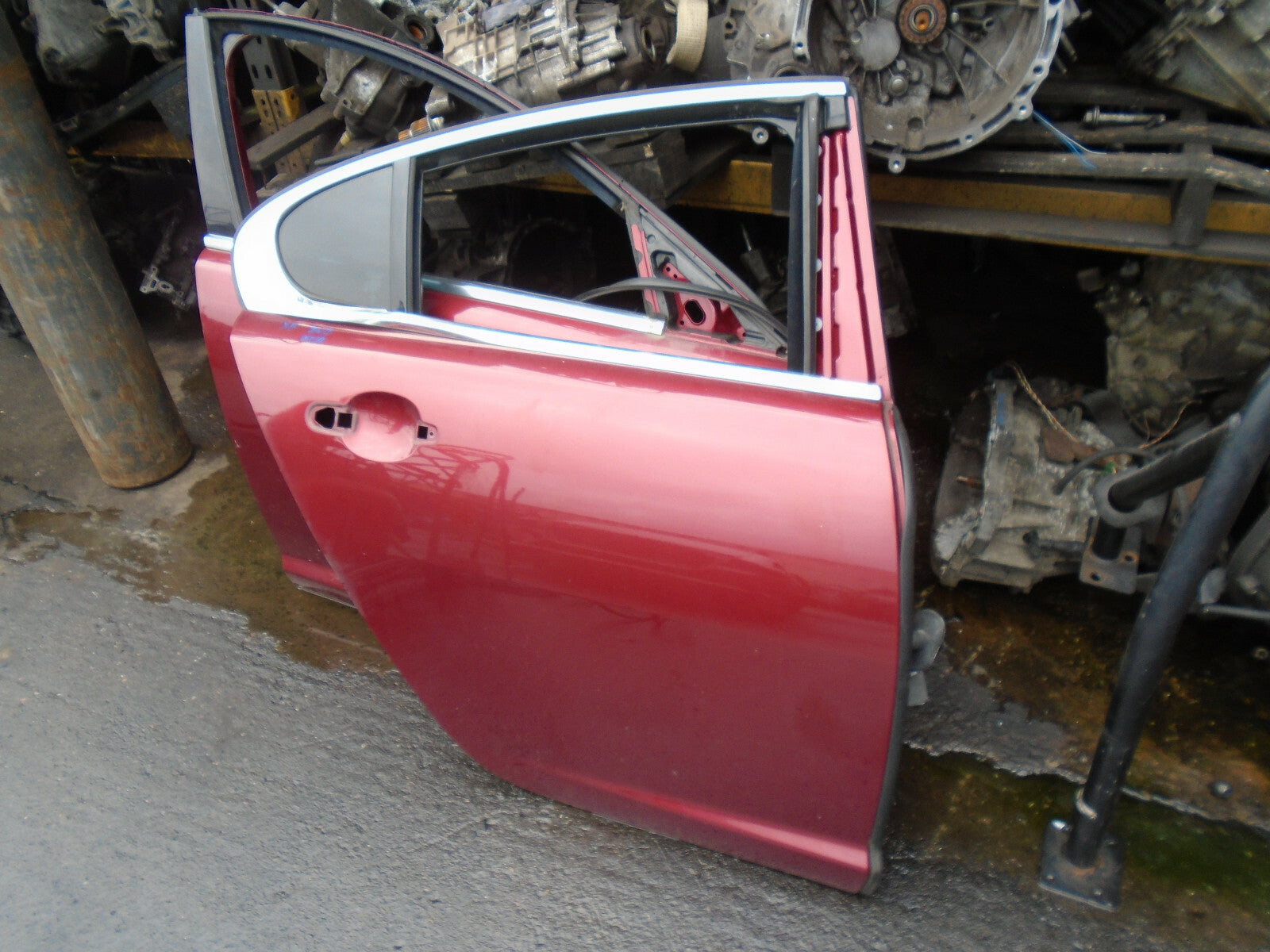 JAGUAR XF FACELIFT 2013 OSR DRIVER SIDE REAR BARE DOOR SHELL FRAME ONLY RED CAJ