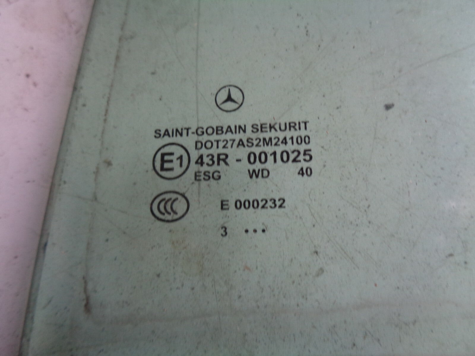 MERCEDES BENZ A CLASS A180 NSR PASSENGER SIDE REAR DOOR WINDOW GLASS