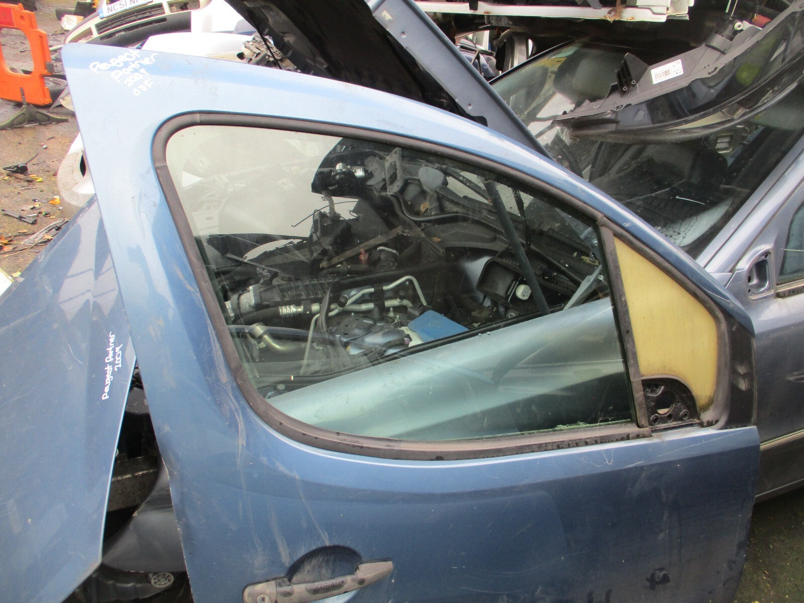 2009 PEUGEOT PARTNER MK2 OSF DRIVER SIDE FRONT BARE DOOR BLUE