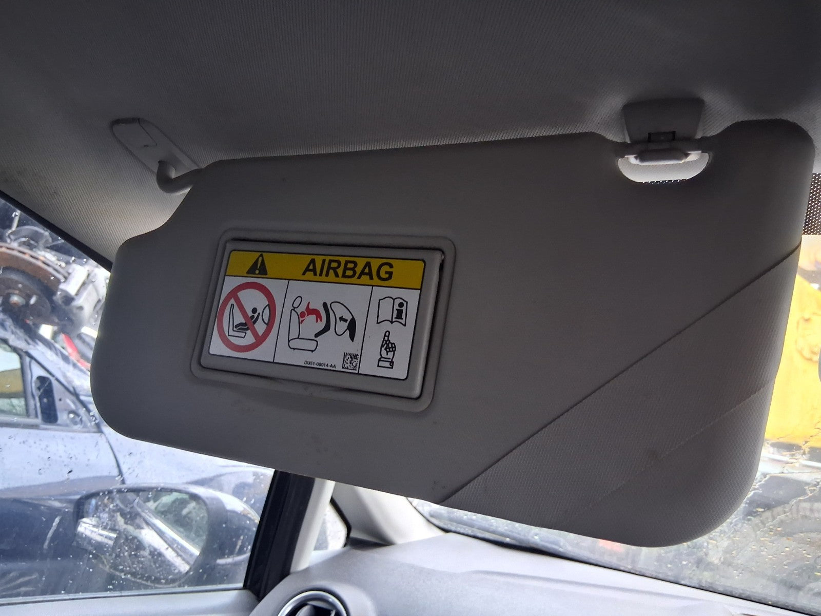 2014 FORD FIESTA MK7 NSF PASSENGER SIDE FRONT LEFT SUN VISOR