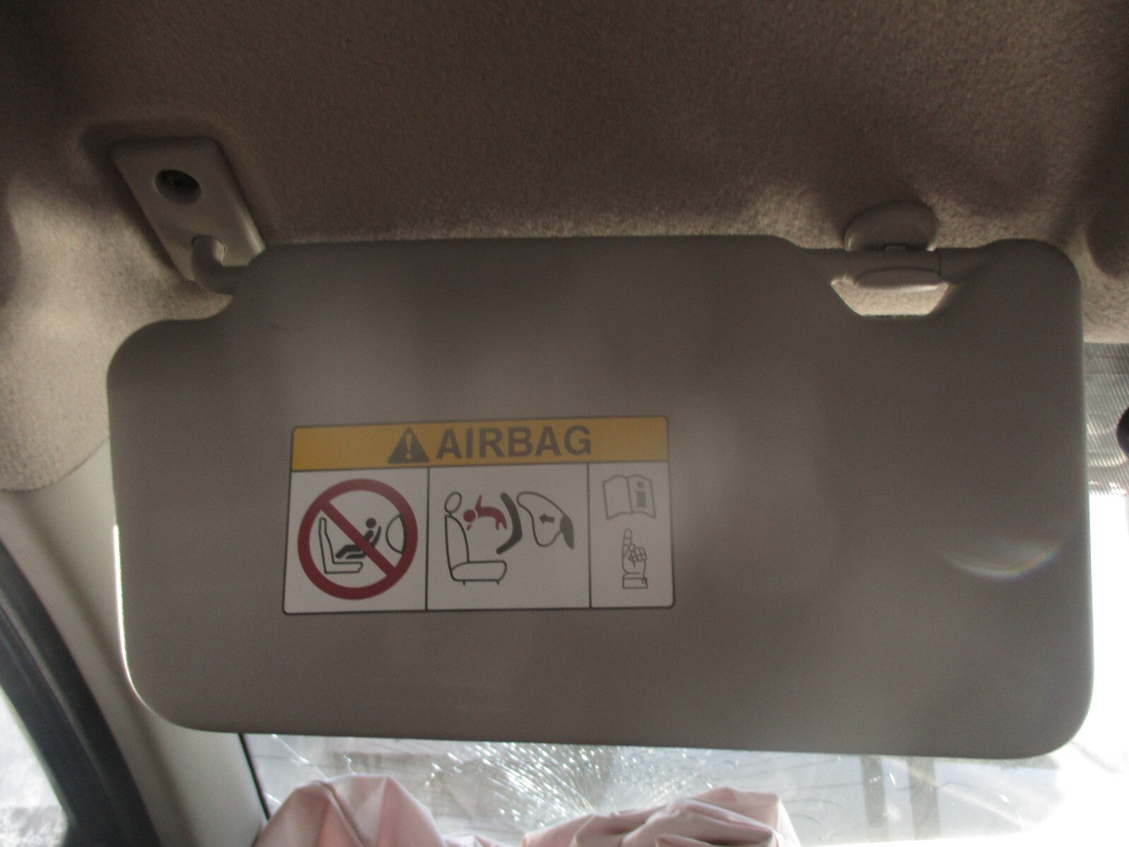 2016 NISSAN MICRA K13 MK4 NSF PASSENGER SIDE FRONT LEFT SUN VISOR