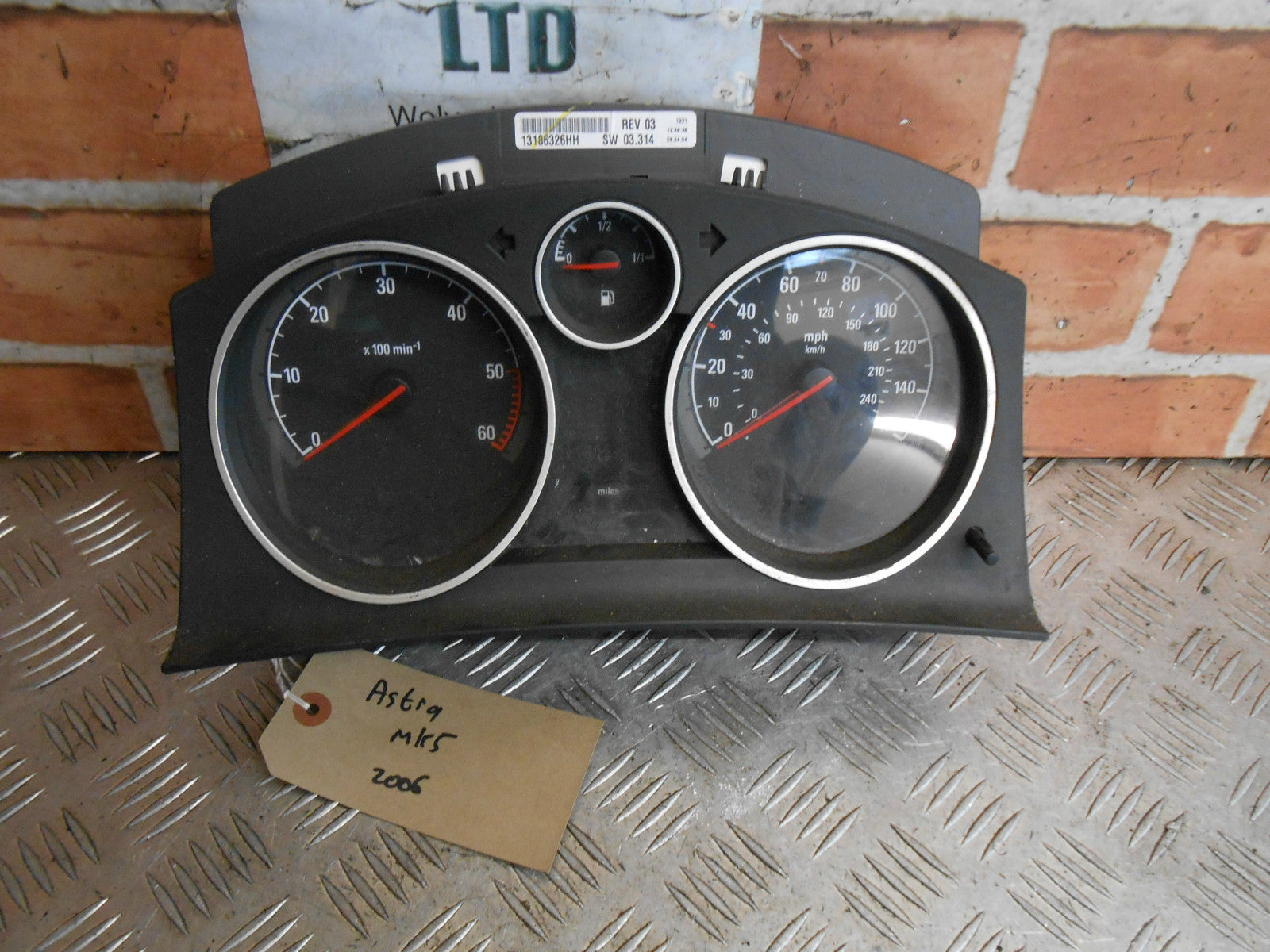 VAUXHALL ASTRA H MK5 2006 1.7 CDTI SPEEDO CLOCKS INSTRUMENT CLUSTER 13186326HH