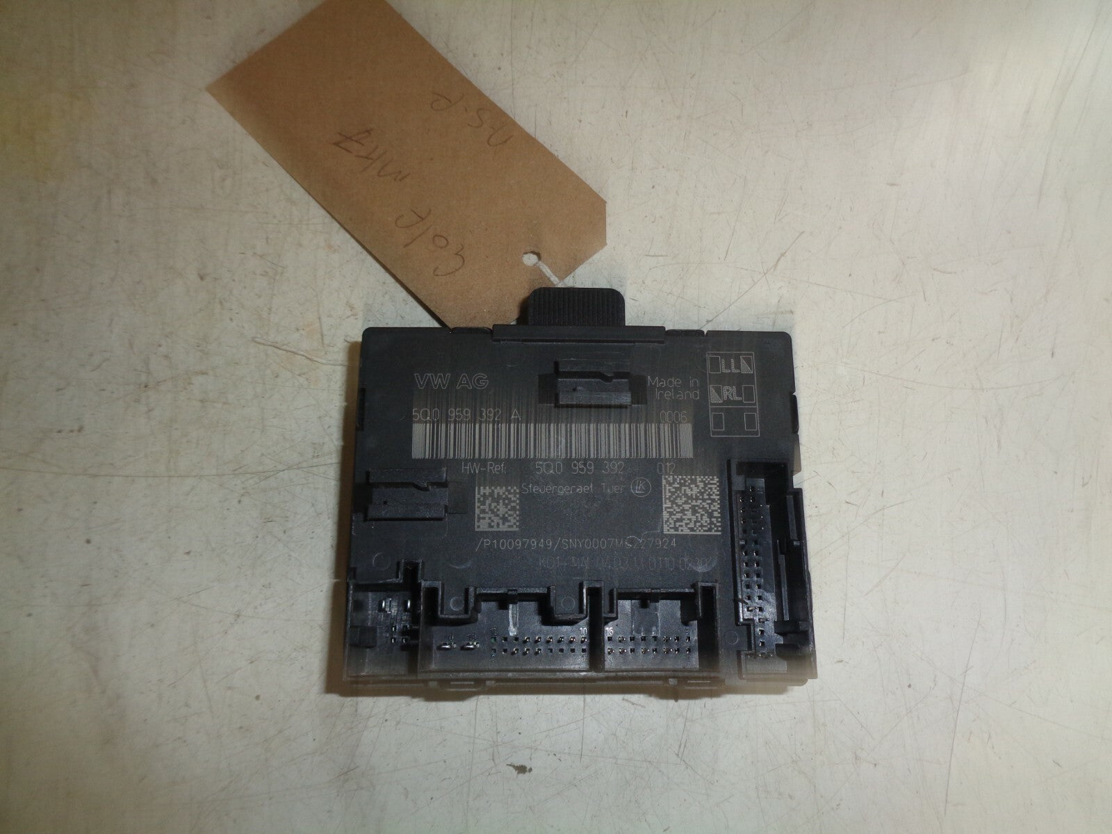 VW VOLKSWAGEN GOLF MK7 2013 NSF PASSENGER FRONT DOOR CONTROL MODULE 5Q0959392