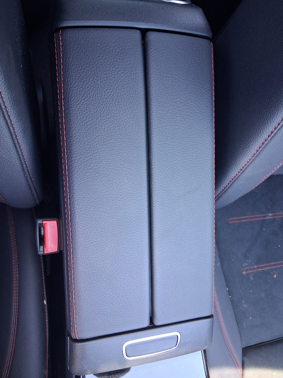2023 MERCEDES BENZ A CLASS W177 CENTRE CONSOLE LEATHER ARMREST RED STITCH