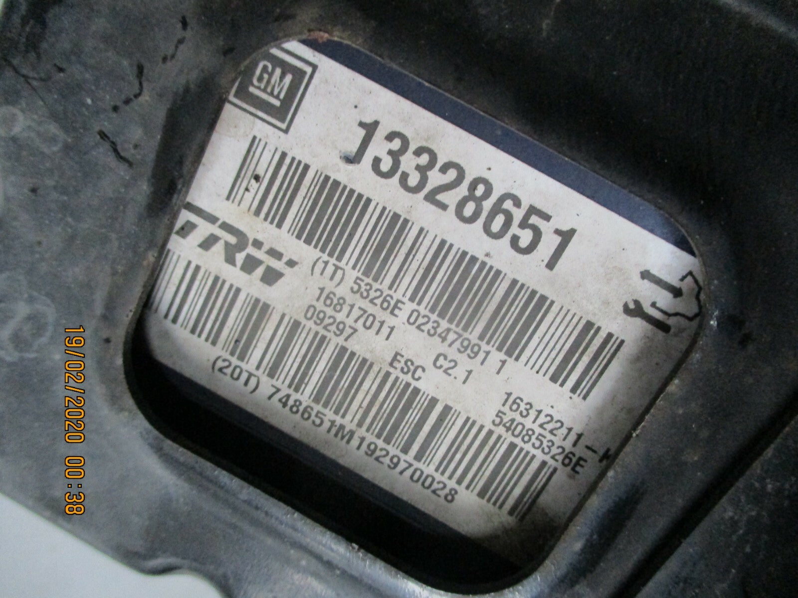 VAUXHALL INSIGNIA A MK1 2012 ABS PUMP & CONTROL MODULE 13328651