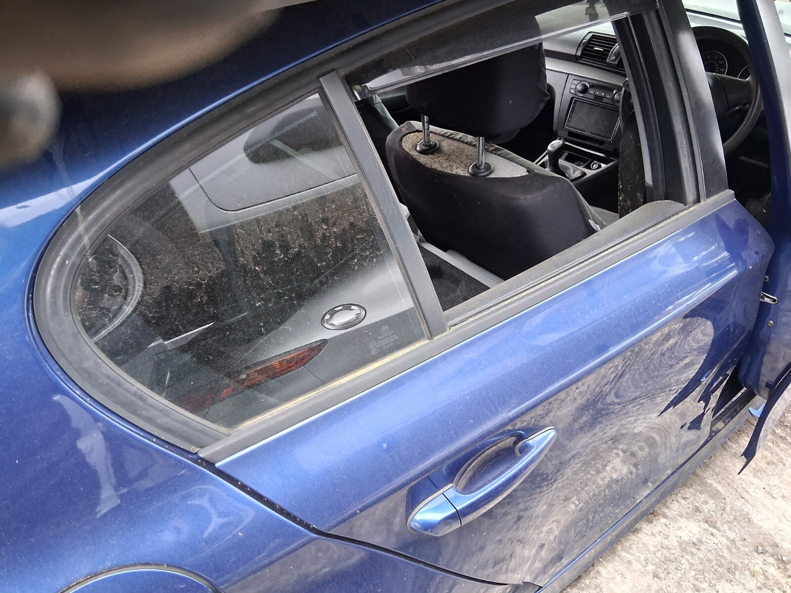 2011 BMW 1 SERIES OSR DRIVER SIDE REAR RIGHT DOOR DEEP SEA BLUE A76