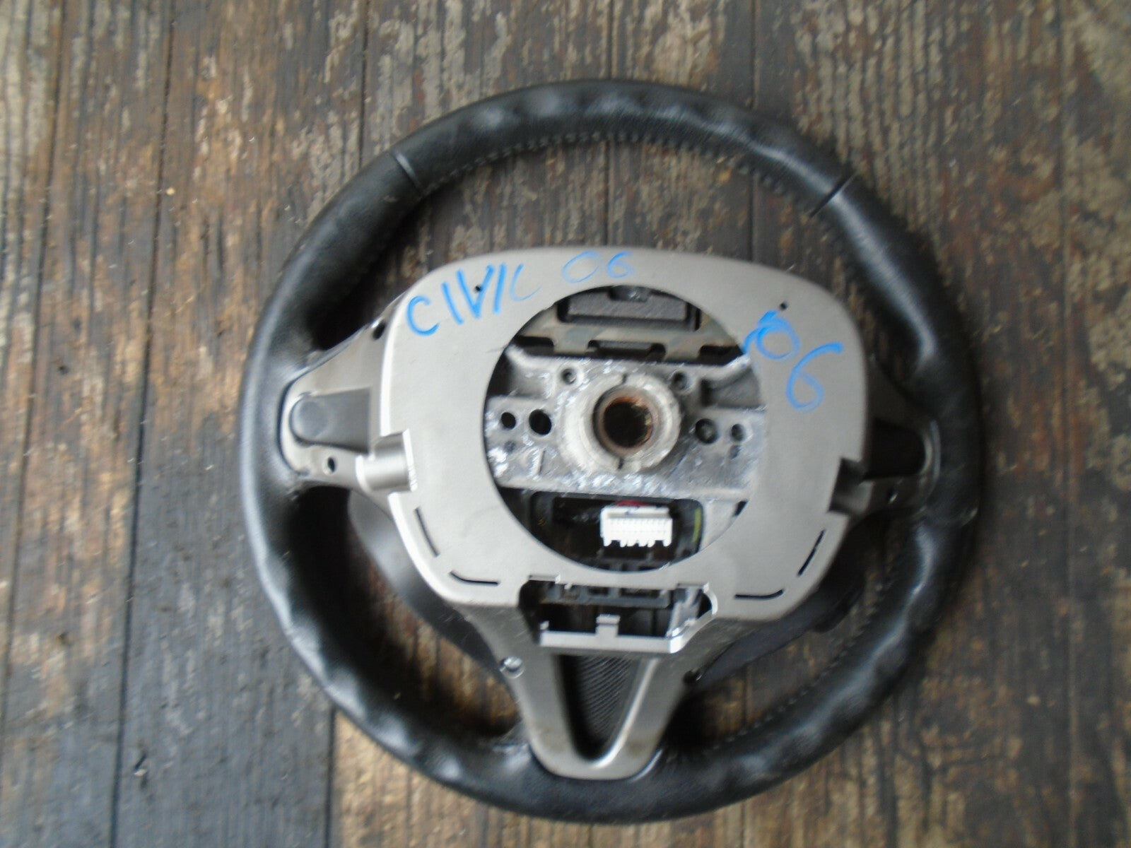 HONDA CIVIC 2006 MK8 BLACK LEATHER STEERING WHEEL 78500SMJU316M1