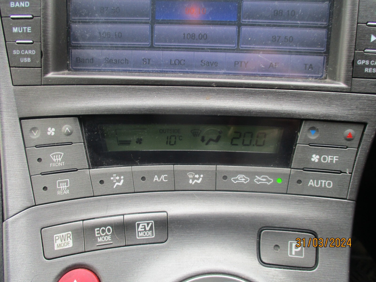 TOYOTA PRIUS MK3 2014 XW30 HEATER AC CLIMATE CONTROL SWITCH PANEL