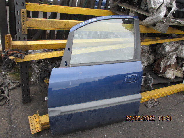 VAUXHALL ZAFIRA A 2004 NSF PASSENGER SIDE FRONT COMPLETE DOOR BLUE