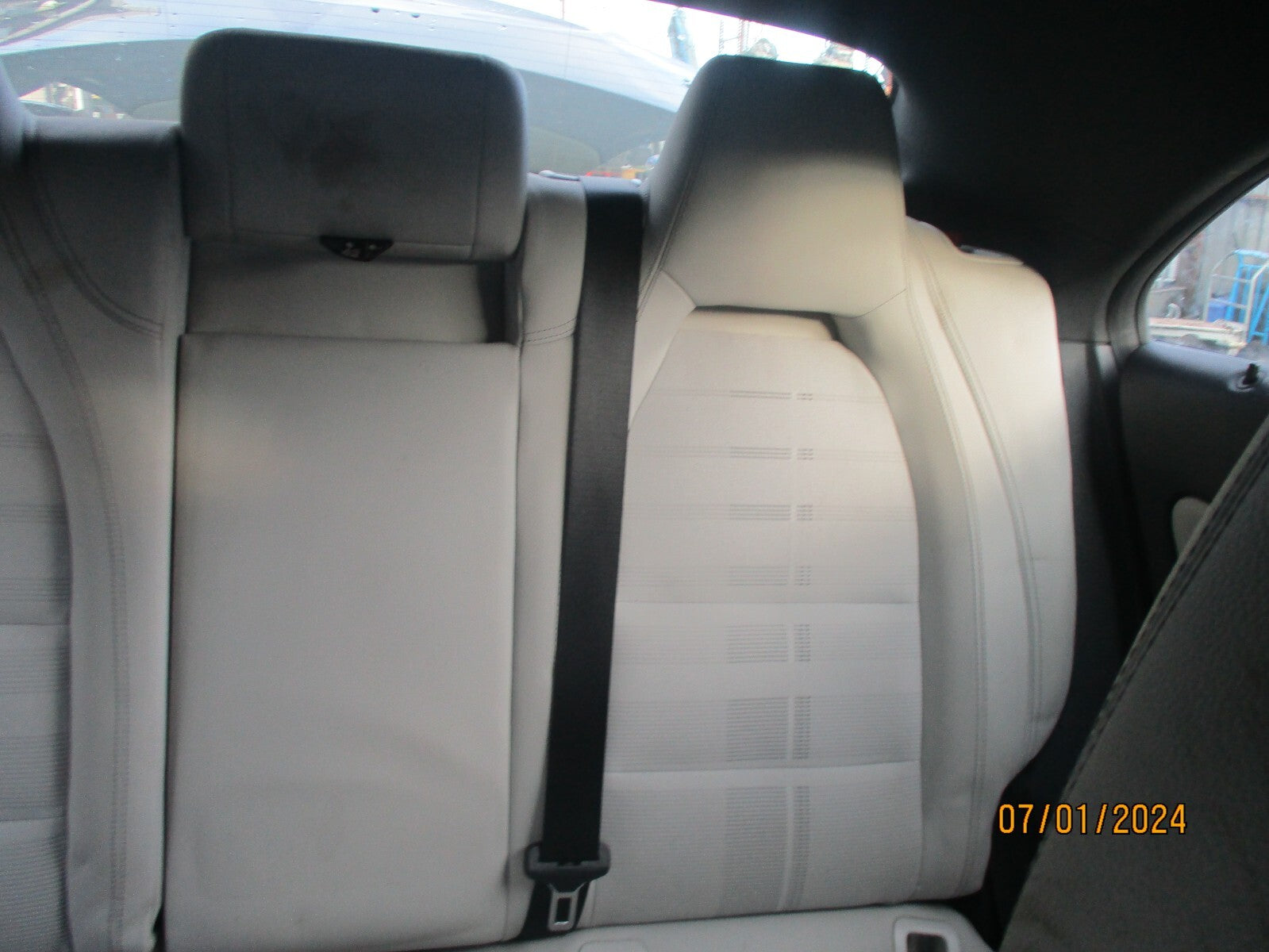 MERCEDES BENZ CLA 2016 C117 REAR COMPLETE SEATS BACK & BASE CREAM HALF LEATHER