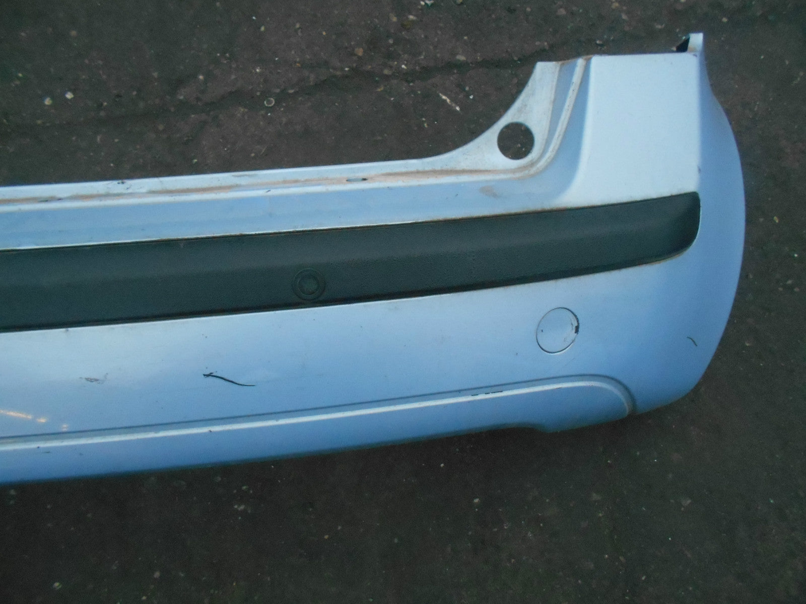 FIAT IDEA MPV 2005 REAR PLASTIC BUMPER & PARKING SENSORS BLUE