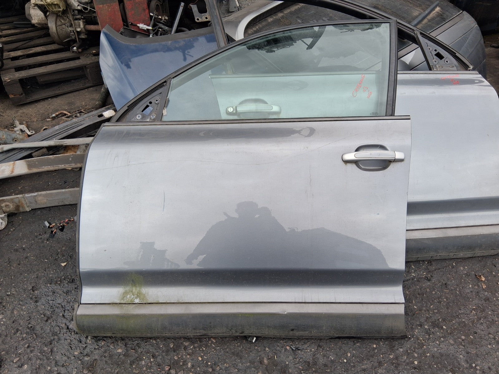 2003 PORSCHE CAYENNE MK1 NSF PASSENGER SIDE FRONT DOOR COMPLETE TITAN GREY D7Z