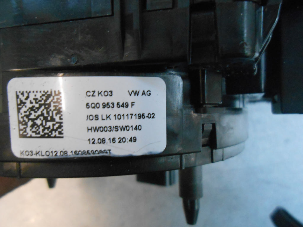 VW VOLKSWAGEN GOLF 5G (MK7) 2016 CONTROL STALK & SQUIB ASSEMBLY 5Q0953513P