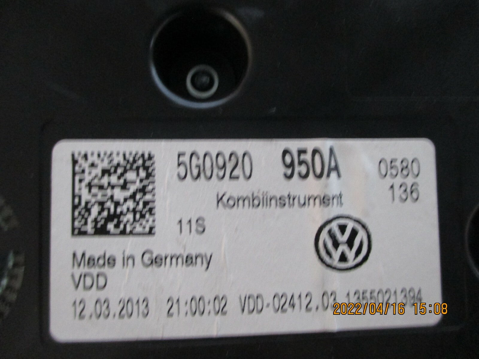 VW VOLKSWAGEN GOLF 2018 MK7 SPEEDOMETER INSTRUMENT CLUSTER 5G0920950