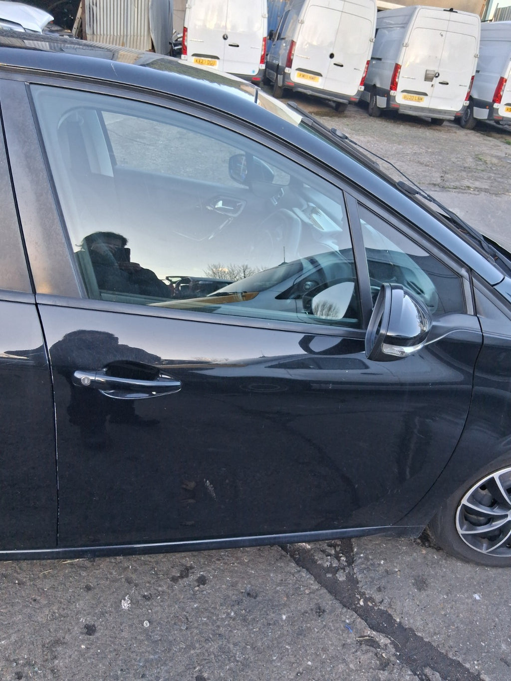 2014 PEUGEOT 208 OSF DRIVER SIDE FRONT RIGHT BARE DOOR PEARL BLACK KTV