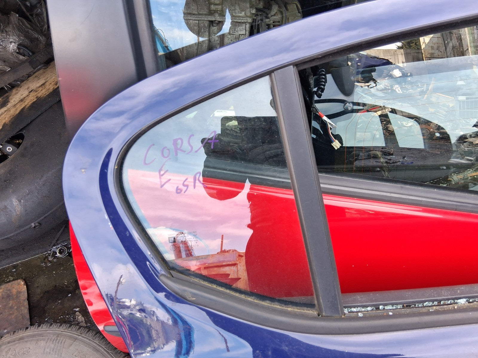 2016 VAUXHALL CORSA E OSR DRIVER SIDE REAR RIGHT DOOR BLUE