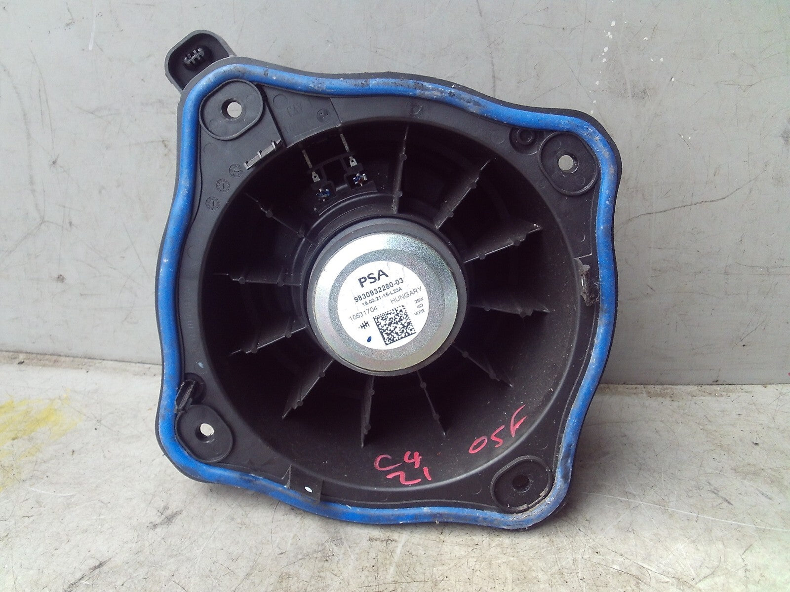 2021 CITROEN C4 MK3 OSF DRIVING SIDE FRONT RIGHT SIDE DOOR SPEAKER 9830932280
