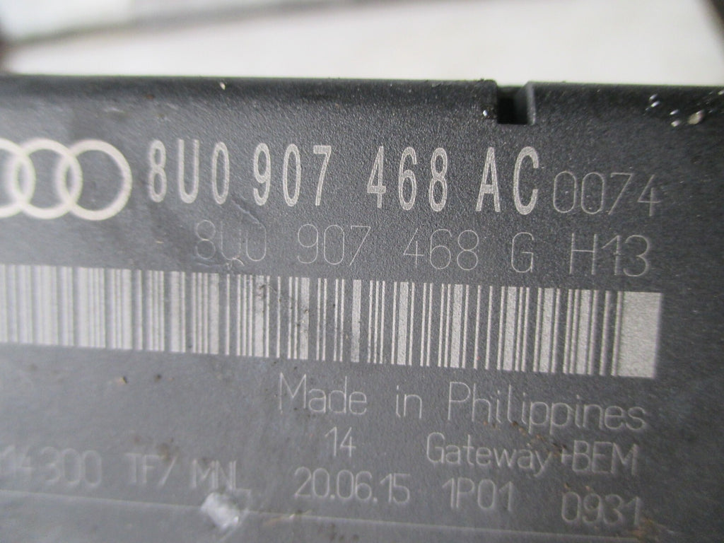 AUDI A1 8X 2015 GATEWAY CONTROL MODULE 8U0907468AC