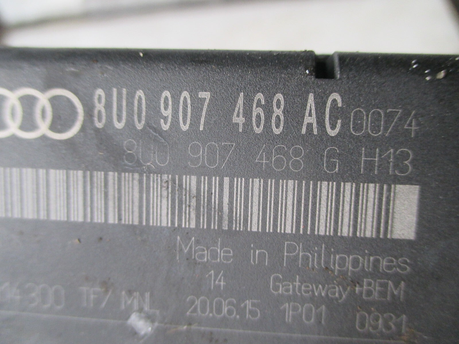 AUDI A1 8X 2015 GATEWAY CONTROL MODULE 8U0907468AC