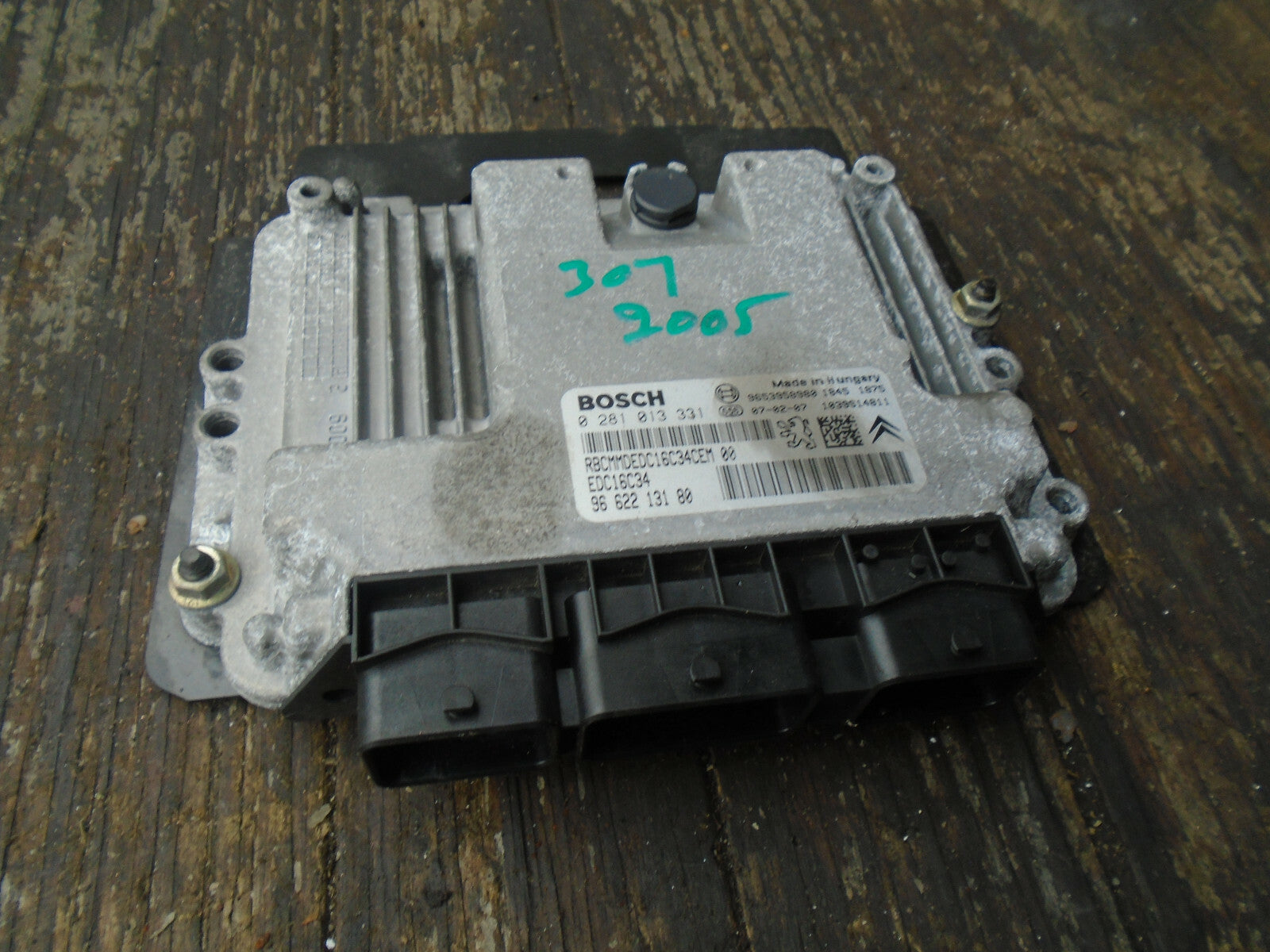 PEUGEOT 307 2005 1.6 HDI ECU ENGINE CONTROL MODULE UNIT 9662213180