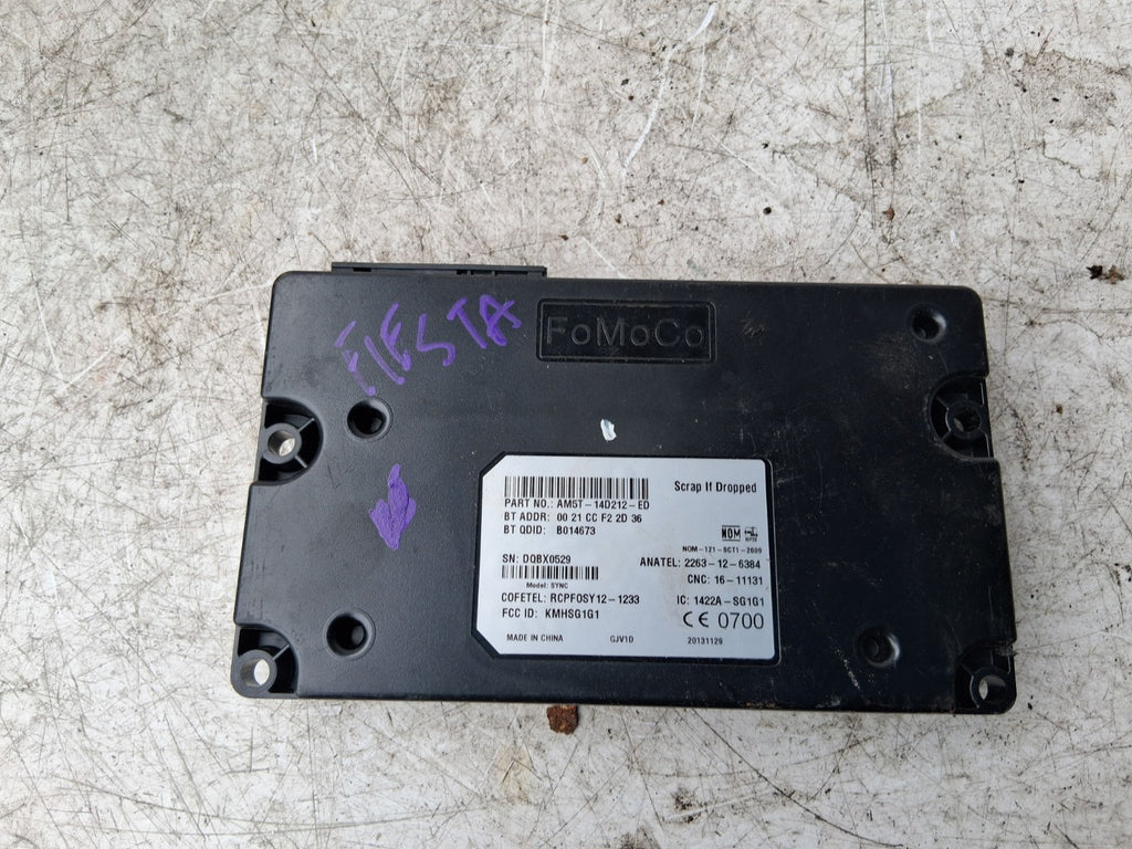 FORD FIESTA MK7 2013 BLUETOOTH CONTROL MODULE UNIT AM5T14D212ED