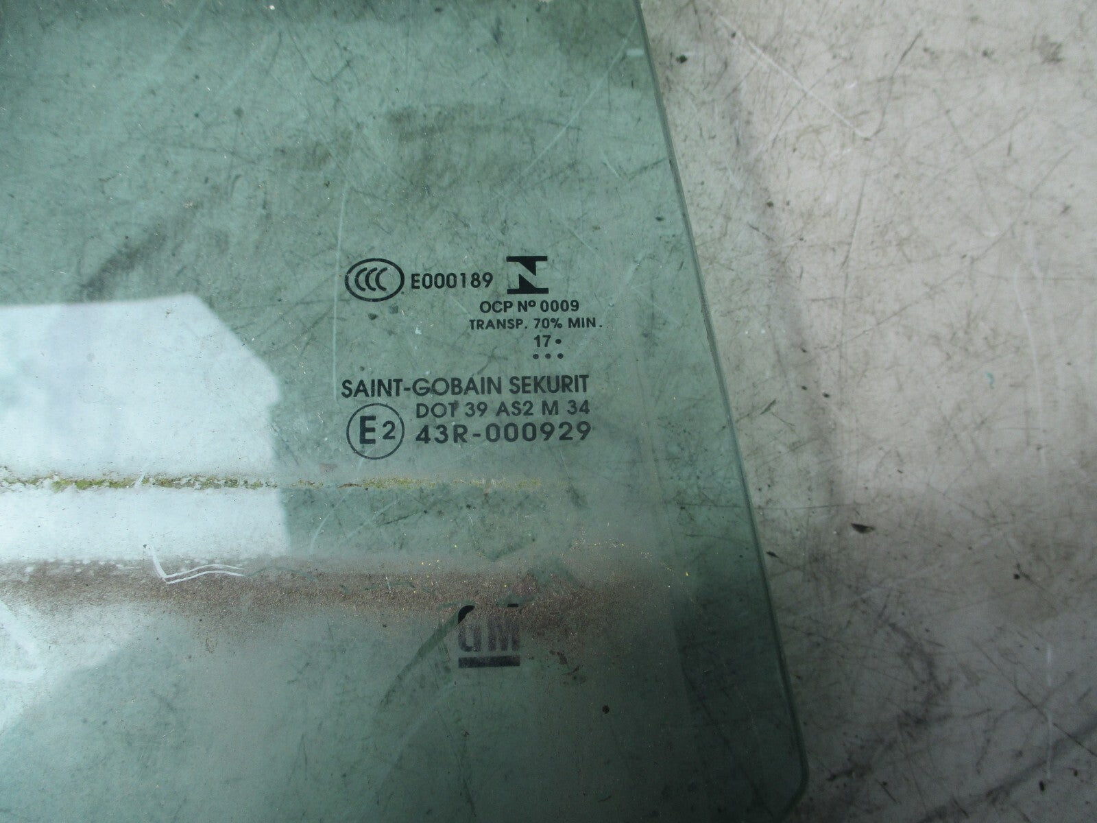2012 MINI COOPER OSR DRIVER SIDE REAR DOOR WINDOW GLASS DOT 39 AS2 M