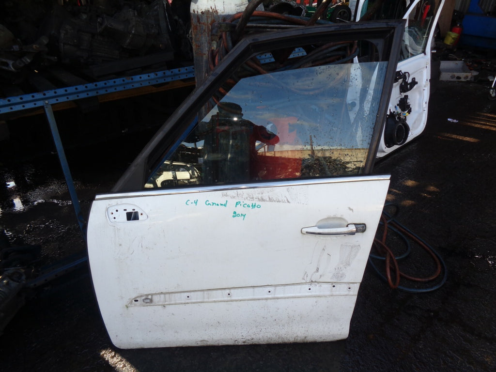 CITROEN C4 GRAND PICASSO 2014 NSF PASSENGER FRONT COMPLETE DOOR WHITE