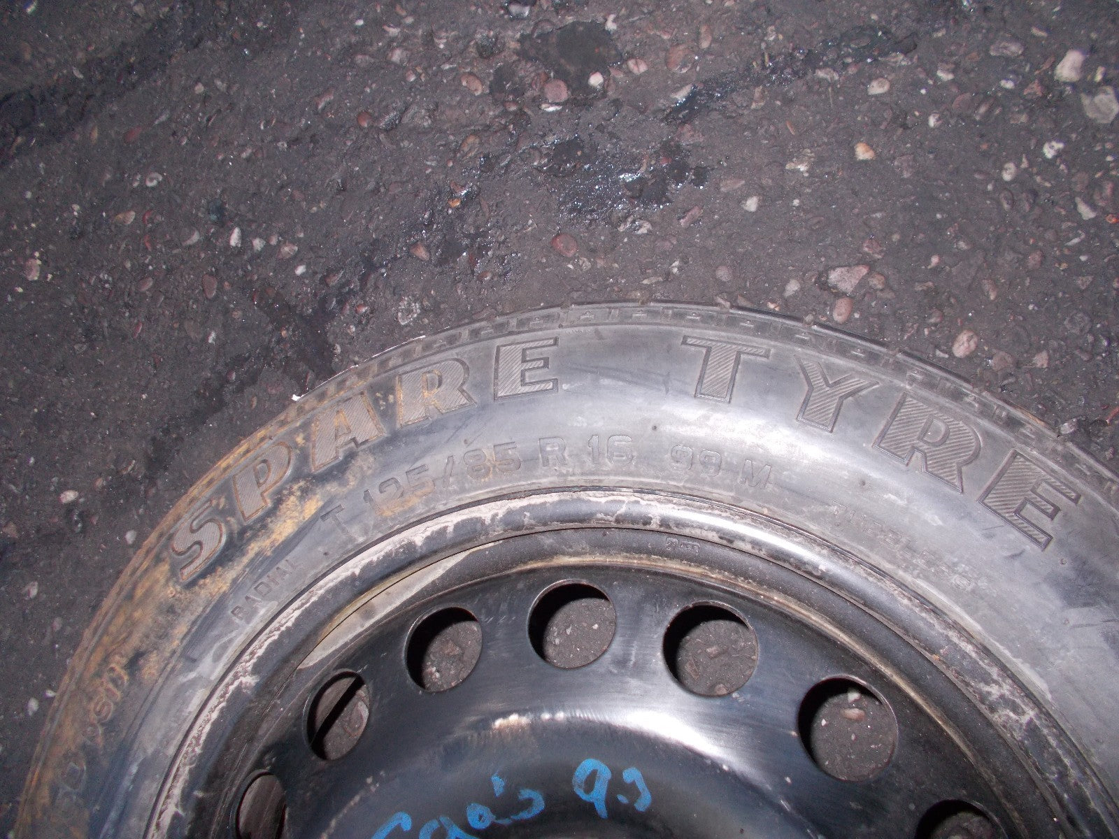 SAAB 93 PIRELLI 5 STUD 16 INCH SPARE STEEL WHEEL 125/85 R16