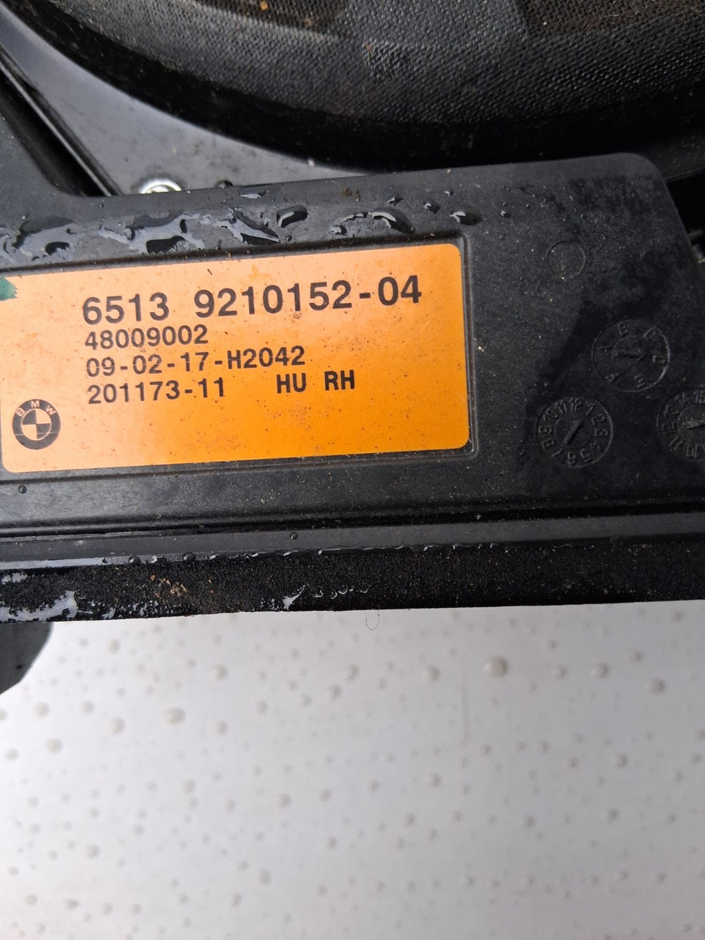 2017 BMW 3 SERIES FLOOR SUBWOOFER SPEAKER 6513921015204