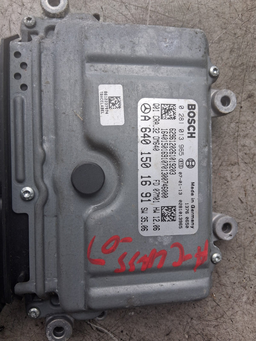MERCEDES BENZ A CLASS 2007 ECU ENGINE CONTROL UNIT A6401501691