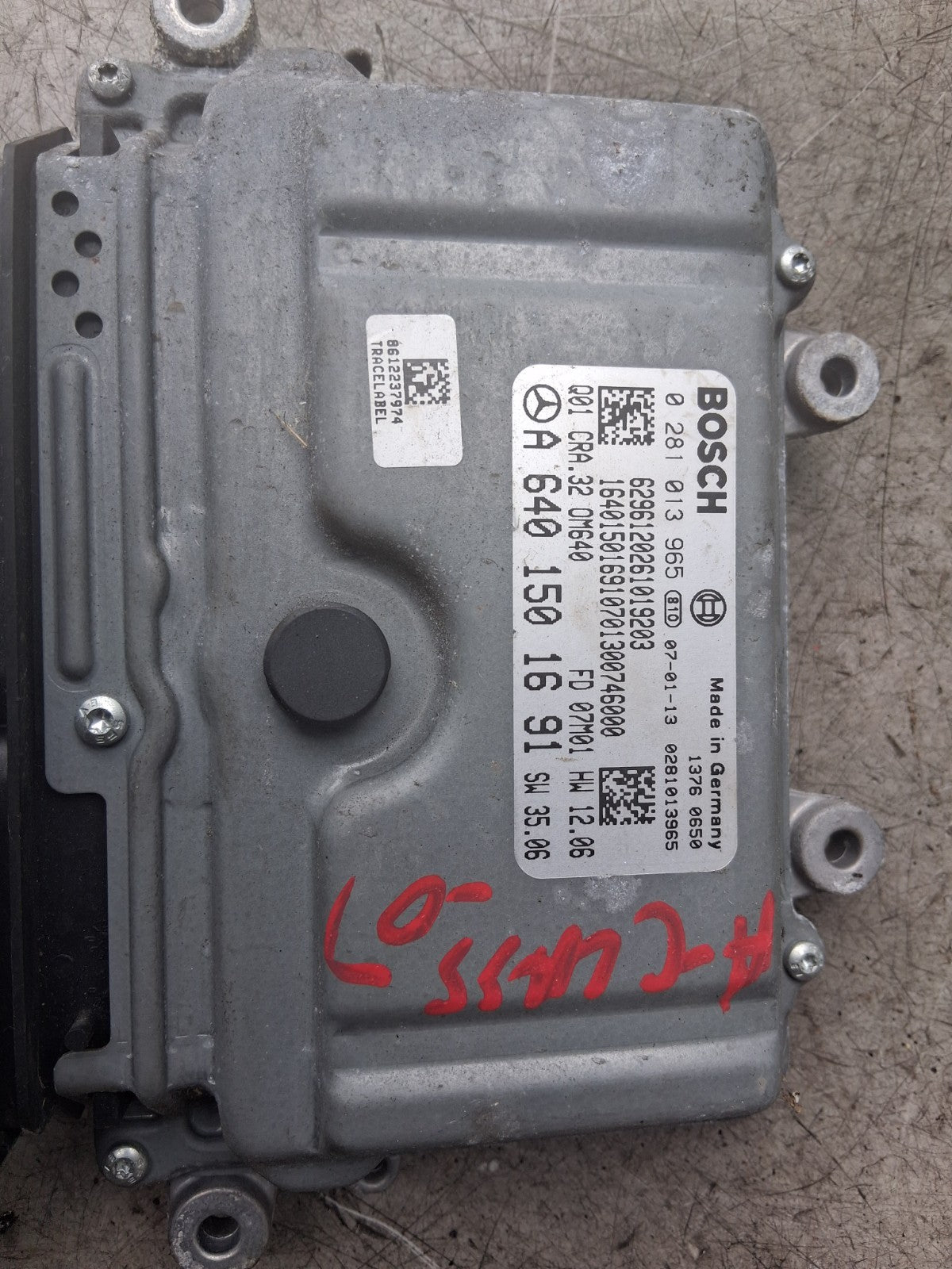 MERCEDES BENZ A CLASS 2007 ECU ENGINE CONTROL UNIT A6401501691
