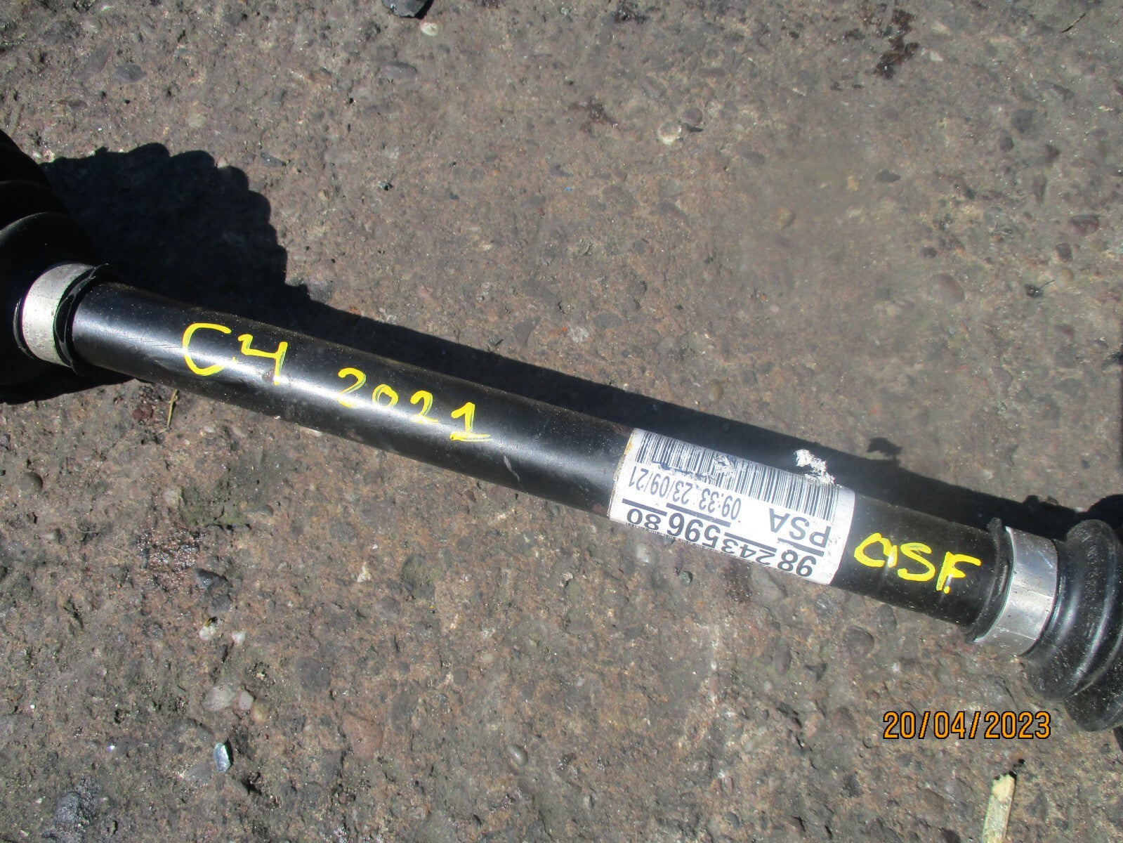 CITROEN C4 2021 1.2 PETROL OSF DRIVER SIDE FRONT MANUAL DRIVESHAFT 9824359680