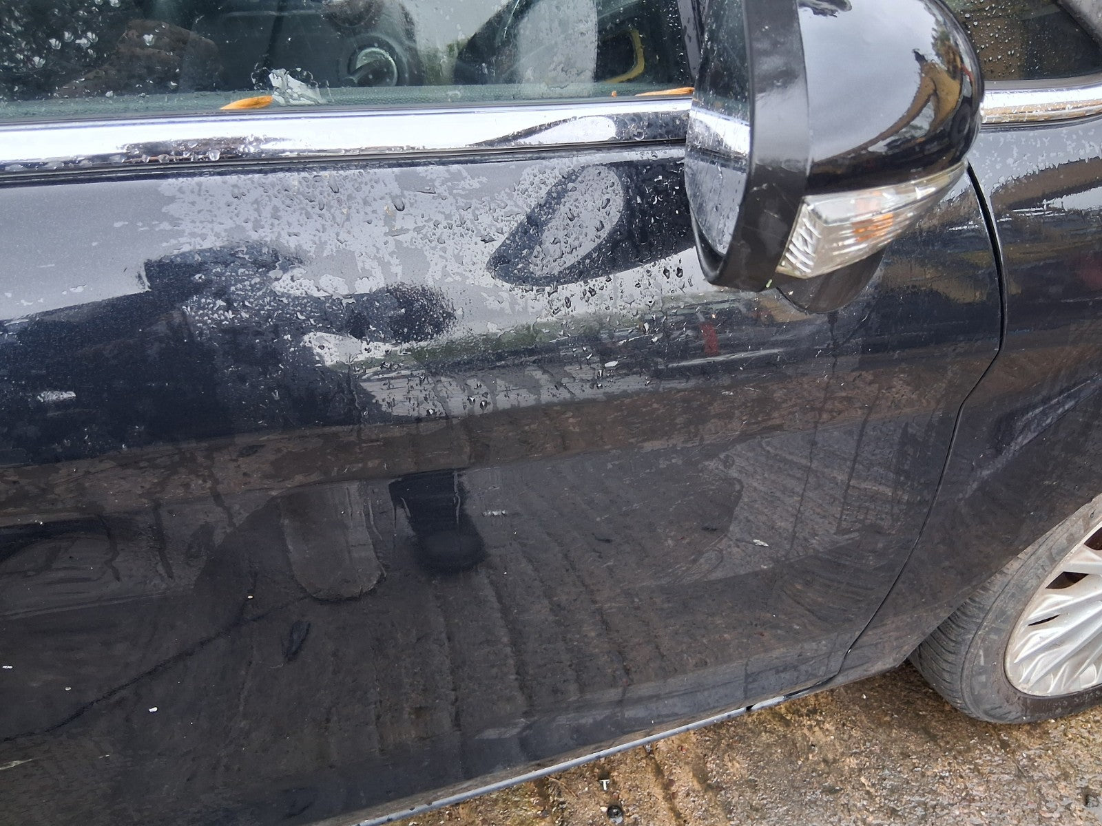 2014 FORD FIESTA MK7 OSF DRIVER SIDE FRONT RIGHT BARE DOOR PANTHER BLACK DC