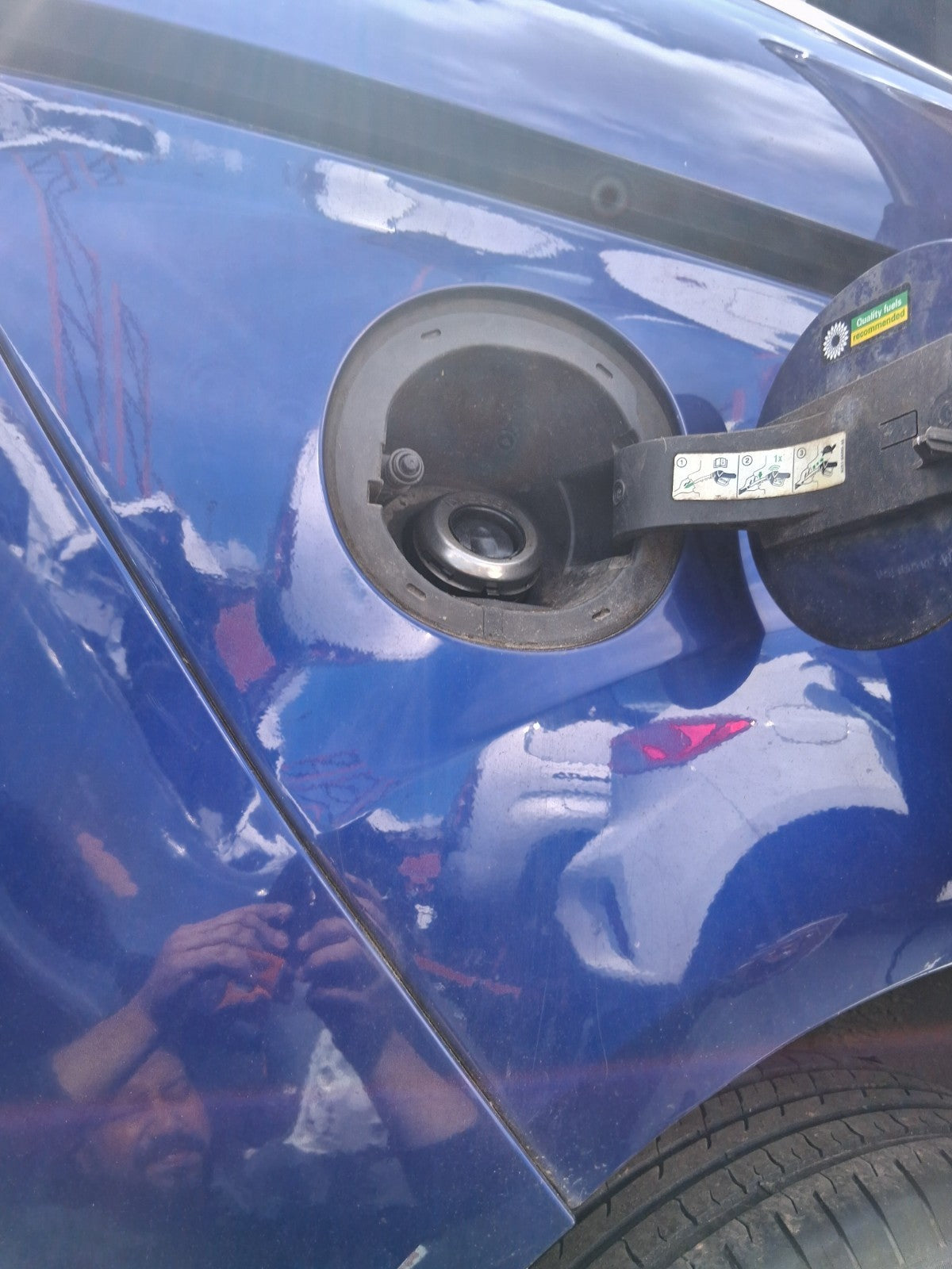 2015 FORD GRAND C MAX MK2 FUEL FLAP LID COVER DEEP IMPACT BLUE METALLIC HE