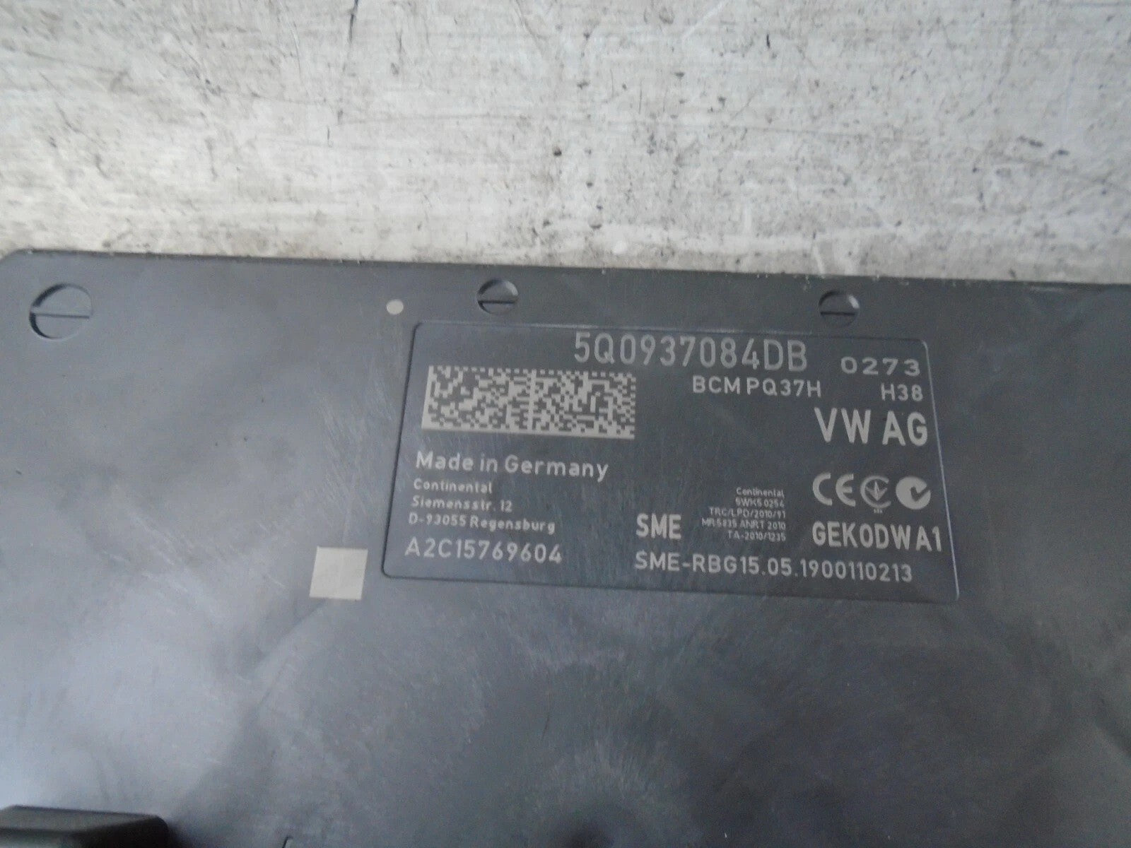 VW VOLKSWAGEN GOLF MK7 2018 ONBOARD SUPPLY CONTROL UNIT 5Q0937084DB