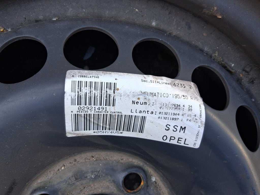 2008 VAUXHALL CORSA D 15 INCH STEEL WHEEL WITH TYRE 185/65R15